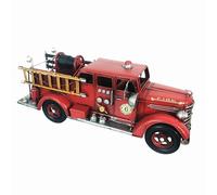 PARSAHO Truck Model Retro Fire Diecast Metal Miniature Vehicles Large Fire Fighting Truck Decor Home Antique Truck Decor Automotive Decor 16.4'' Long…
