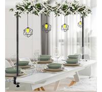 ParseBio Over The Table Rod Stand with Clamps Adjustable 46"-100'' Length 29"-55" Height Black Table Balloon Arch Stand with Storage Bag, Metal Decorating Rod Hanging