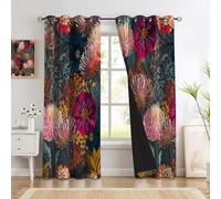 Parsley And Dandelion Pattern Curtains Eyelet Soft Thermal Insulated Blackout Curtains Simple Country Style Ring Top Window Drapes For Bedroom Living Room Children'S Room 72 X 90 Inch Drop 2 Panels