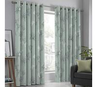 Parsley and Dandelion Pattern Curtains Eyelet Soft Thermal Insulated Blackout Curtains Simple Country Style Ring Top Window Drapes for Bedroom Living Room Children's Room 52 X 84 Inch Drop 2 Panels