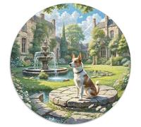 Parson Russell Terrier 1000 Piece Jigsaw Puzzles Pet Dog Round Puzzles Stress Reliever Family Game Unique Challenge Game for Travel Gifts,Present 1000pcs (67.5x67.5cm)