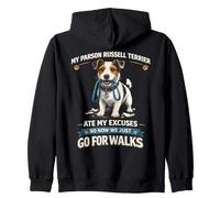 Parson Russell Terrier Ate My Excuses Now We Walk Zip Hoodie