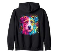 Parson Russell Terrier Colorful Dog Portrait Zip Hoodie