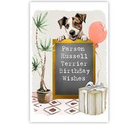 Parson Russell Terrier Dog Birthday Greetings Card, Large Size 5.8" x 8.3".