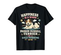 Parson Russell Terrier Dog Mom Dad Cold Morning Cuddle Value Graphic T-Shirt, Men, Black, S