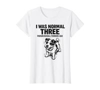 Parson Russell Terrier Funny I was Normal Three Dogs Ago Value Graphic T-Shirt, Women, White, S