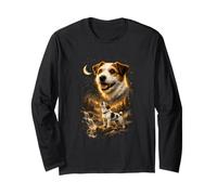 Parson Russell Terrier Howling At Moon Starry Night Long Sleeve T-Shirt