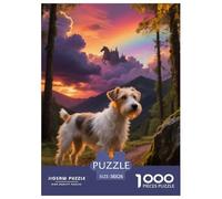 Parson Russell Terrier Jigsaw Puzzles Puzzle for Adults Kids. 1000 Piece Cute Dog Impossible Challenge Toy Educational Games Home Decoration for Adults& Kids Age 14 Years Up 38x26cm/1000pcs