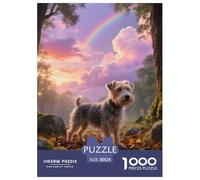 Parson Russell Terrier Jigsaw Puzzles Puzzles for Adults Kids. 1000 Piece Cute Dog Whimsical Challenge Toy Educational Games Home Decoration for Adults& Kids Age 14 Years Up 38x26cm/1000pcs