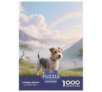 Parson Russell Terrier Jigsaw Puzzles Puzzles for Adults Kids. 1000 Pieces Cute Dog Impossible Challenge Toy Educational Game Home Decoration for Educational Games Gifts 70x50cm/1000pcs