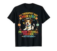 Parson Russell Terrier My Therapist Has Paws Dog Value Graphic T-Shirt, Men, Black, M