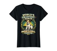 Parson Russell Terrier World's Okayest Human Value Graphic T-Shirt, Women, Black, XL