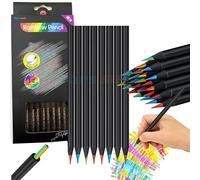 Parssufy 12 Colors Rainbow Pencils for Kids and Adults, Multi-Colored Wooden Pencils for Drawing, Sketching, and Coloring, Pre-Sharpened Art Supplies for Boys and Girls