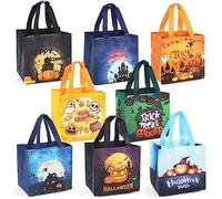 PARSUP Halloween Bronzing Tote Bags With Handles - 21×20×15cm Gift Bags, Multifunctional Non-Woven for Gifts Wrapping, Trick or Treat, Party Supplies (8PCS)