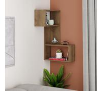 Part' 3-Tier Wall Mounted Corner Shelf Organizer 82cm Decortie Dark Brown 1 Pack