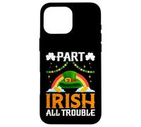 Part Irish All Trouble Shamrock St Patrick's Day Leprechaun Case for iPhone 16 Pro Max