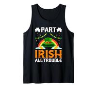 Part Irish All Trouble Shamrock St Patrick's Day Leprechaun Tank Top