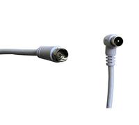 Part King 2.5m White F Plug Male Straight to Coax Plug Male with Angled Connector