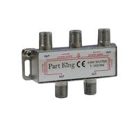 Part King 4 Way Indoor Splitter 5-2450MHz Split Aerial Freeview Cable TV 4 Outputs