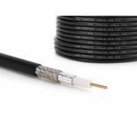 Part King Black RG6 Screened/Shielded Aerial Satellite SKY RF Coaxial Cable (Black, 100m)