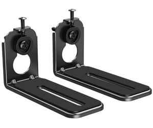 Part King Black Universal Soundbar Wall Mount Brackets Screw or Sticky Pad Arm Shelf for Sound Bar
