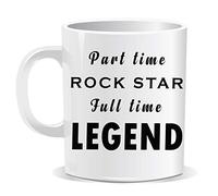 Part time Rock Star Mug Sarcastic Humour Novelty Funny Rude Birthday Gift Xmas Party Secret Santa Gifts Office Men Women Tea Coffee Perfect Mugs®
