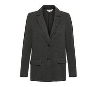 Part Two Women's Blazer Single Breasted Notch Lapel Checked Fabric Pockets, Dark Grey Chequered, UK 4