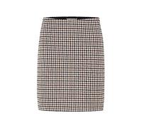 Part Two Women's Mini Skirt High Pockets Elastic Waist Pencil Silhouette, Brown Check, XL