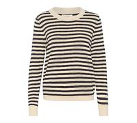 Part Two Women's Pullover Long Sleeves Slim Fit Crew Neck Hip Length, Whitecap Gray Stripe, Medium