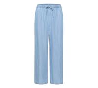 Part Two Women's Womens Culotte Pants Cropped Length Wide Legs Drawstring Waist Trousers, Medium Blue Denim,
