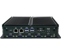 Partaker Fanless Industrial Computer, Mini PC, IPC, Intel N100, Windows 11 / Linux Ubuntu, I8, TPM 2.0, 2 x HDMI, 2 x LAN, 6 x COM COM1/2 for RS232/RS485, 8G RAM, 512G SSD