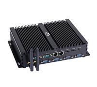 Partaker Fanless Industrial PC, Mini Computer, Mini PC, Intel Core I5 4200U, Windows 11 or Linux Ubuntu, 2 x HDMI, 2 x LAN, 6 x COM RS232, 4 x USB3.0, 4 x USB2.0, 8G RAM, 256G SSD