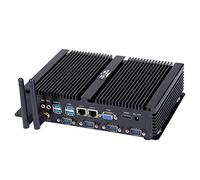 Partaker Powerful Mini Desktop Computer, Fanless Industrial PC, Intel Core i5 3317U, 8GB Ram 240GB SSD, 2xNICs, 4xUSB 3.0, 4xCOM RS232, HD Port, Aluminum alloy chassis, Windows 11 Pro