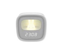 Partel Kids' LED Night Light Alarm Clock with Bunny Figurine and 3 Alarms, Grey