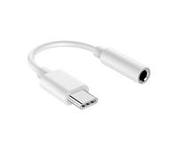 Partel USB-C to 3.5mm Female Audio Adapter - Compact / BULK, White / Silver