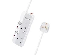 PARTH 2 Way Extension Lead 5m Double Plug Extension Socket with Switches 5 Metres Extra Long Cable 2 Gang Wall Mountable Surge Protected Power Strip 13A Fused UK Heavy Duty Extension Cord