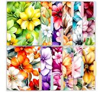 PARTH IMPEX 12 Pack Decorative Floral File Folders, 1/3 Cut Tab with Assorted Positions, Letter Size Paper Holders (9.75” x 11.75”) Matte Finish Laminated, Cute Fancy Folder for Office School Work