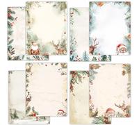 PARTH IMPEX 56 Sheets Christmas Writing Paper 8.5x11 - Letter Size Stationery Holidays Winter Party Looking Santa Letterhead Printer Paper - 120gsm Thick Decorative Double-sided Design