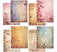 PARTH IMPEX 56 Sheets Vintage Lined Writing Paper 8.5x11 - Letter Size Ruled Stationery Rustic Old Looking Letterhead Printer Paper - 120gsm Thick Decorative Colored Antique Aged Autumn Design