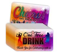 PARTH iMPEX One Free Drink Ticket - (Pack of 100) Coupon Cards 3.5"x2" Redeem Gift Vouchers for Business Wedding Party Raffle Events