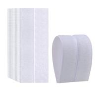 Parthan 20 Pcs Self Adhesive Hook and Loop Strips, 25mm Double Sided Sticky Tape, Reusable Interlocking Mounting Tape for Home Office DIY, White Sticky Back Fastener Tapes