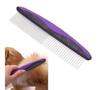 Parthan Dog Comb Cat Comb Dog Combs for Grooming with Stainless Steel Teeth and Rubber Non-Slip Handle for Removing Tangles and Knots of Fur for Large, Medium, Small Dogs and Cats(COLOUR:Purple)