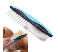 Parthan Dog Comb Cat Comb Dog Combs for Grooming with Stainless Steel Teeth and Rubber Non-Slip Handle for Removing Tangles and Knots of Fur for Large, Medium, Small Dogs and Cats(COLOUR:Blue)