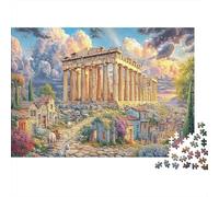 Parthenon 1000 Piece Jigsaw As A Greek Village for Family Weekend Activity Participants Stress Relief Unique Pattern 70x50cm/1000pcs