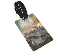 Parthenon Acropolis of Athens Under Dramatic Sunset Sky of Greece 2 PC PVC Luggage Tags Privacy Cover Silicone Luggage Tags Travel Suitcase Tags Travel Accessories