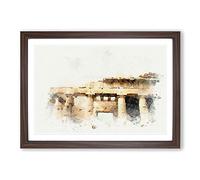 Parthenon in Greece in Abstract Framed Print | A2 Walnut Framed Wall Art | Ready to Hang | Abstract Fantasy Picture | Living Room Bedroom Lounge Office