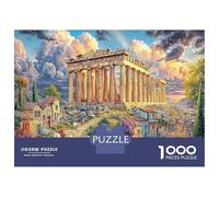 Parthenon Ruins 1000 Pc Cardboard Puzzle Family Greece Jigsaw for The Whole Family Birthday Gift Housewarming Fun Present Activity for Home 70x50cm/1000pcs