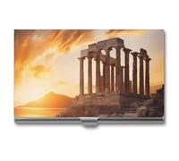Parthenon Temple on A Sunset Business Card Holder for Men Women