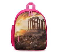 Parthenon Temple on A Sunset Cute Backpack Small Daily Daypack Travel Shoulder Bag with Adjustable Strap Funny Graphic