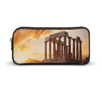 Parthenon Temple on A Sunset Funny Pen Case Pencil Large Pouch Stationery Bag Makeup Cosmetic Organizer for Men Women